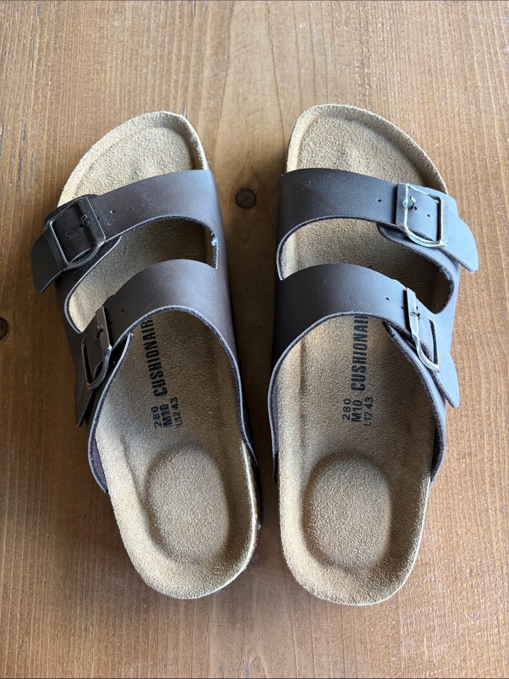 Classic Men’s Double-Buckle Cushionaire Sandals - Brown. Worn once!